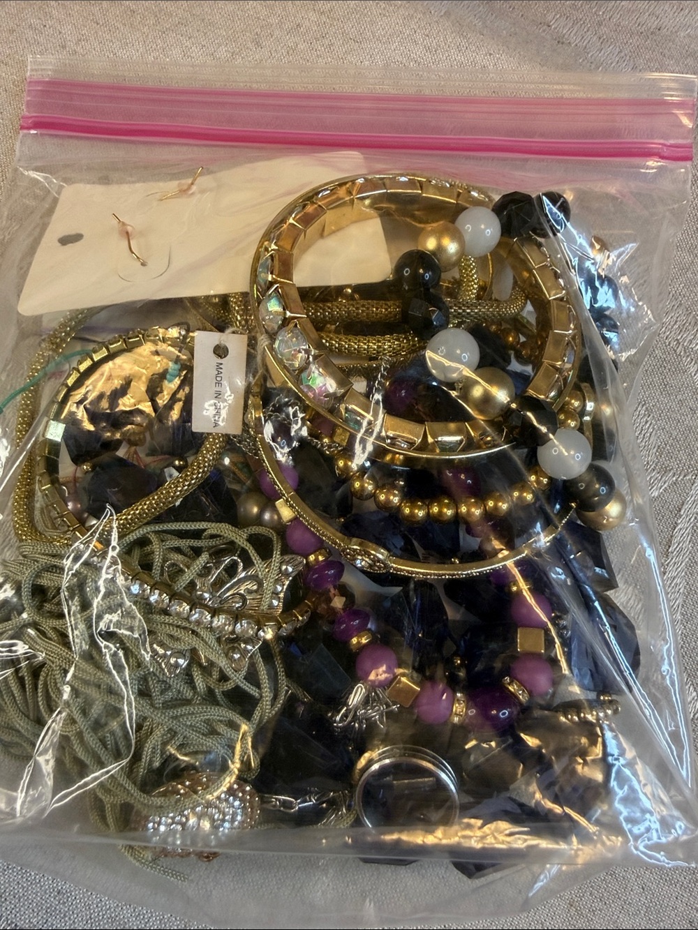 Mixed Gold and Purple Women’s Fashion Bracelet Set - Unbranded